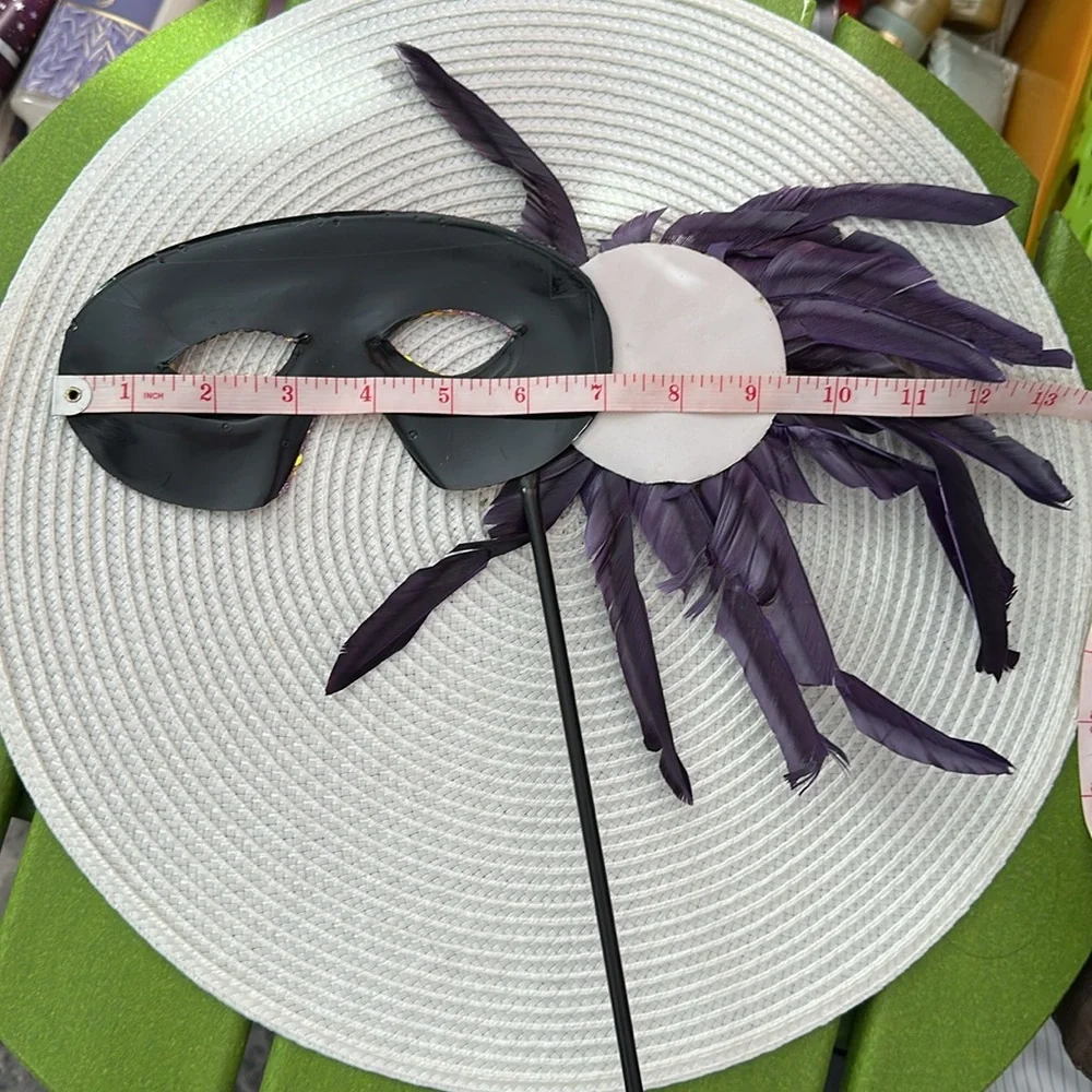 Feathered Sequined Masquerade Mask